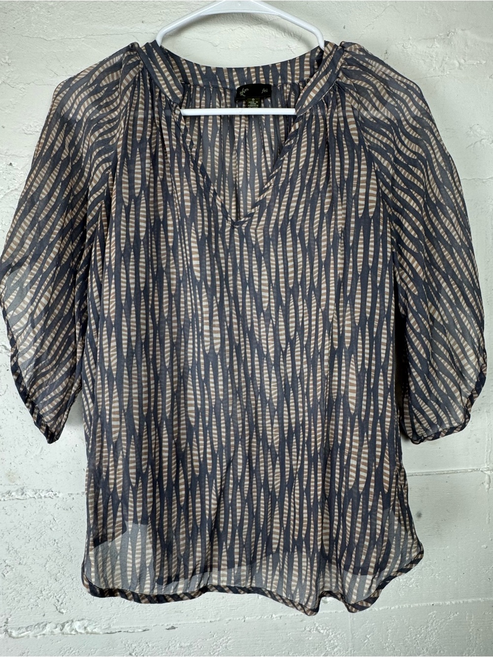 Anthropologie‎ Fei Silk Blooms Eternal Top Blouse Sheer SZ 0 100% Silk